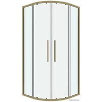 Grossman Cosmo 100x100x195 301.K33.02.1010.32.00 (золото сатин/прозрачное стекло)