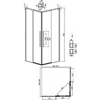 Grossman Galaxy 100x100x195 300.K33.01.1010.21.10 (черный матовый/тонированное стекло) Image #11