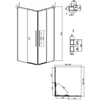 Grossman Galaxy 100x90x195 300.K33.01.1090.21.10 (черный матовый/тонированное стекло) Image #11