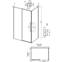Grossman Galaxy 100x70x195 120.K33.01.1070.21.00 (черный матовый/прозрачное стекло) Image #10