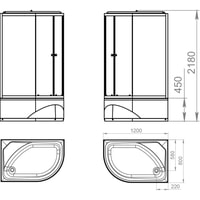 Domani-Spa Delight 128 High 120x80 L с гидромассажем (черный/тонированное) Image #2