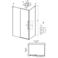 Grossman Galaxy 120x70x195 120.K33.01.1270.21.10 (черный матовый/тонированное стекло) Image #19