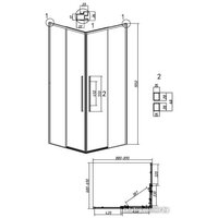 Grossman Galaxy 90x70x195 300.K33.01.9070.21.02 (черный матовый/шиншилла стекло) Image #21