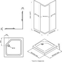 Triton Вента-Блэк 80x80 (хром, с поддоном) Image #13