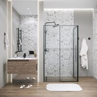 Grossman Galaxy 100x80x195 120.K33.01.1080.21.00 (черный матовый/прозрачное стекло) Image #7