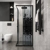 Niagara Eco NG-1008-14QBLACK 80x80x190 (черный/стекло мозаика) Image #4