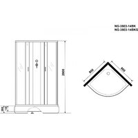 Niagara NG-3503-14BK 80x80x215 (тонированное стекло) Image #4