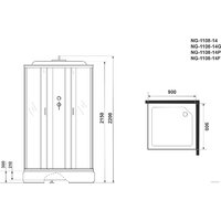 Niagara NG-1108-14G 90x90x215 (матовое стекло) Image #3