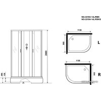 Niagara NG-33194-14LBK 110x90 (матовое стекло) Image #4