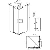 Grossman Classic 80x80x195 300.K33.04.8080.21.10 (черный матовый/тонированное стекло) Image #21