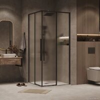 Grossman Galaxy 90x90x195 300.K33.01.9090.21.02 (черный матовый/шиншилла стекло) Image #7