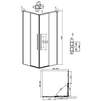 Grossman Galaxy 90x90x195 300.K33.01.9090.21.02 (черный матовый/шиншилла стекло) Image #11