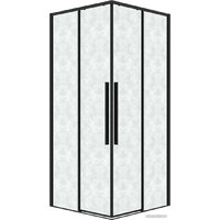 Grossman Galaxy 90x90x195 300.K33.01.9090.21.02 (черный матовый/шиншилла стекло) Image #1