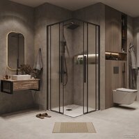 Grossman Galaxy 90x90x195 300.K33.01.9090.21.02 (черный матовый/шиншилла стекло) Image #18