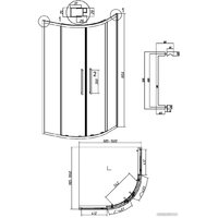 Grossman Cosmo 100x100x195 301.K33.02.1010.21.02 (черный матовый/шиншилла стекло) Image #11