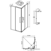 Grossman Cosmo 80x80x195 300.K33.02.8080.10.02 (хром/шиншилла стекло) Image #11