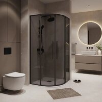 Niagara NG-2825-34BLACK 80x80x195 (черный матовый/тонированное стекло) Image #2