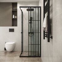 Niagara Eco NG-1008-14QKL 80x80x190 (черный/стекло клетка) Image #4