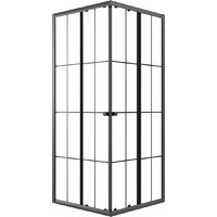 Niagara Eco NG-1008-14QKL 80x80x190 (черный/стекло клетка)