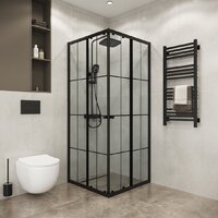 Niagara Eco NG-1008-14QKL 80x80x190 (черный/стекло клетка) Image #3