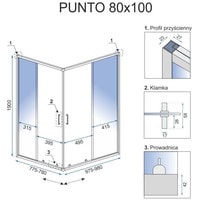 Rea Punto 100x80 (черный/прозрачное стекло) Image #7