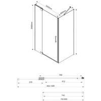 Vincea Extra VSR-1E901080CL (хром/прозрачное) Image #5