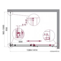 BelBagno ACQUA-AH-1-140/100-C-Cr (прозрачное стекло) Image #2