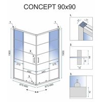 Rea Concept 90x90 (черный/прозрачное стекло) Image #5