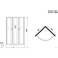 Niagara NG-6701-14BK 90x90x200 Image #3