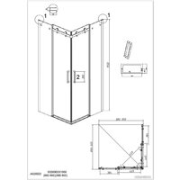 Grossman Classic 90x90x195 300.K33.04.9090.10.00 (хром/прозрачное стекло) Image #21