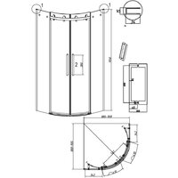 Grossman Classic 90x90x195 301.K33.04.9090.21.10 (черный матовый/тонированное стекло) Image #11