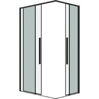 Grossman Galaxy 100x90x195 300.K33.01.1090.21.00 (черный матовый/прозрачное стекло) Image #2