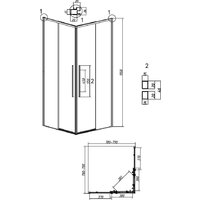 Grossman Galaxy 80x80x195 300.K33.01.8080.21.00 (черный матовый/прозрачное стекло) Image #11