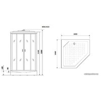 Niagara NG-6002-01D 100x100x210 (прозрачное стекло) Image #2