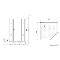 Niagara NG-7701DG 90x90x210 (прозрачное стекло) Image #4