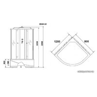 Niagara NG-2310-14L 120x80x215 (матовое стекло, левая) Image #1