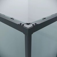 Grossman Galaxy 90x80x195 300.K33.01.9080.21.00 (черный матовый/прозрачное стекло) Image #5