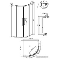 Grossman Cosmo 90x90x195 301.K33.02.9090.21.10 (черный матовый/тонированное стекло) Image #11