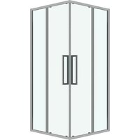 Grossman Cosmo 90x90x195 300.K33.02.9090.32.00 (золото сатин/прозрачное стекло)