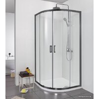 Aquatek AQ ARI RO 09020BL 90x90 (черный/прозрачное стекло) Image #2