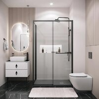 Grossman Style 100x80x195 120.K33.05.1080.21.00 (черный матовый/прозрачное стекло) Image #7