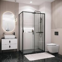 Grossman Style 100x80x195 120.K33.05.1080.21.00 (черный матовый/прозрачное стекло) Image #9
