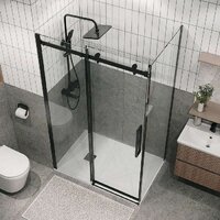 Grossman Classic 100x80x195 120.K33.04.1080.21.00 (черный матовый/стекло прозрачное) Image #5