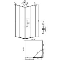 Grossman Galaxy 100x100x195 300.K33.01.1010.21.00 (черный матовый/прозрачное стекло) Image #11