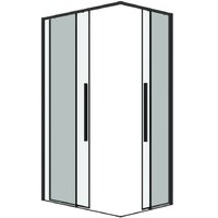 Grossman Galaxy 120x80x195 300.K33.01.1280.21.00 (черный матовый/прозрачное стекло) Image #2