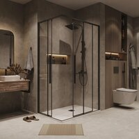 Grossman Galaxy 120x80x195 300.K33.01.1280.21.00 (черный матовый/прозрачное стекло) Image #9