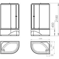 Domani-Spa Delight 128 High 120x80 L (сатин-матированное стекло/белый) Image #2