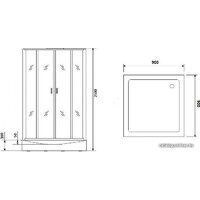 Niagara NG-6001-01GQ 90x90x210 (прозрачное стекло) Image #3