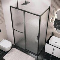 Grossman Style 100x80x195 120.K33.05.1080.21.02 (черный матовый/стекло шиншилла) Image #10