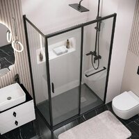 Grossman Style 130x70x195 120.K33.05.1370.21.00 (черный матовый/прозрачное стекло) Image #10
